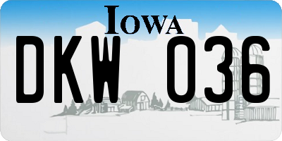 IA license plate DKW036