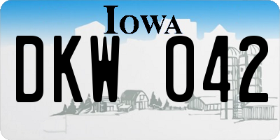 IA license plate DKW042