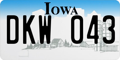 IA license plate DKW043