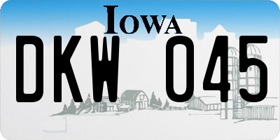 IA license plate DKW045