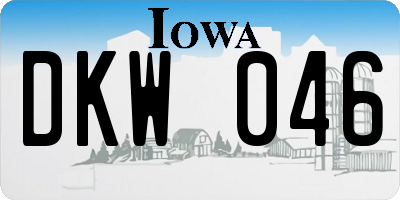 IA license plate DKW046