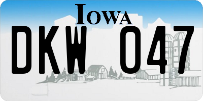 IA license plate DKW047