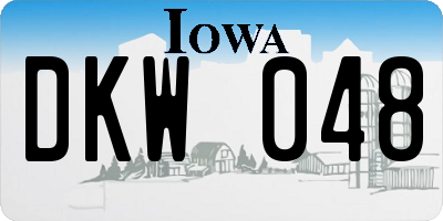 IA license plate DKW048