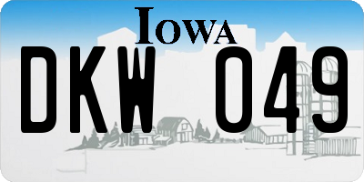 IA license plate DKW049