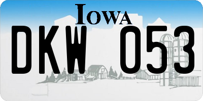 IA license plate DKW053
