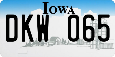 IA license plate DKW065