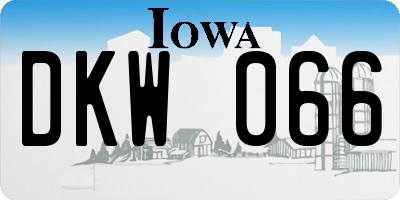 IA license plate DKW066