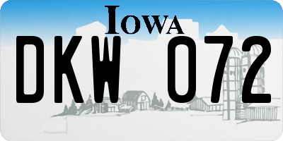 IA license plate DKW072
