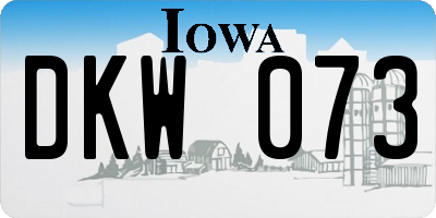 IA license plate DKW073