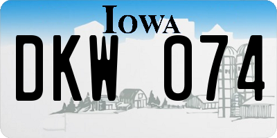 IA license plate DKW074