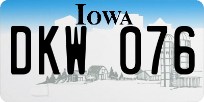 IA license plate DKW076