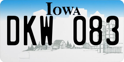 IA license plate DKW083