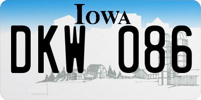 IA license plate DKW086