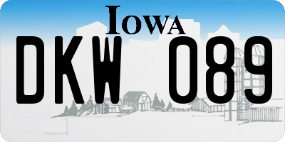 IA license plate DKW089