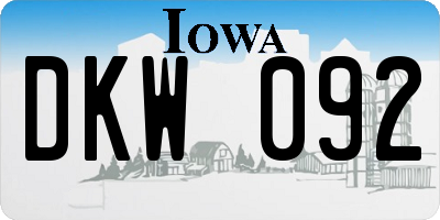 IA license plate DKW092