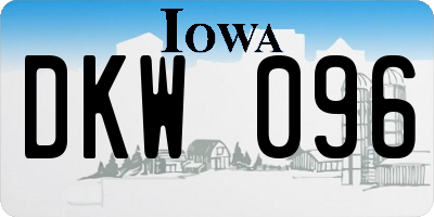 IA license plate DKW096