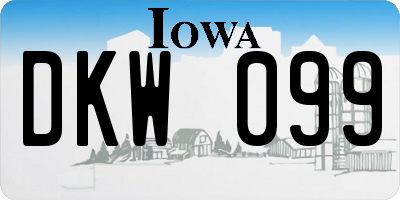 IA license plate DKW099