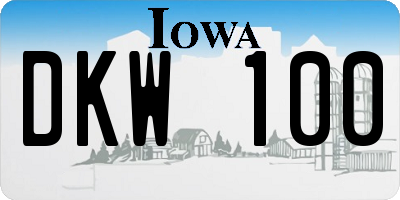 IA license plate DKW100