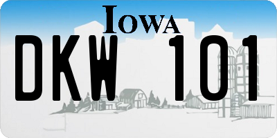 IA license plate DKW101