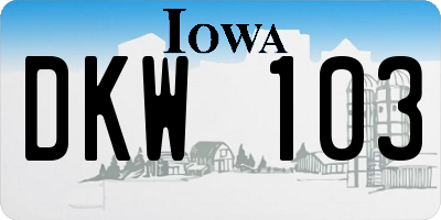 IA license plate DKW103