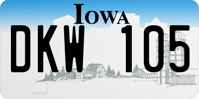IA license plate DKW105