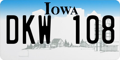 IA license plate DKW108
