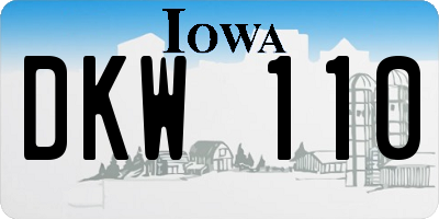 IA license plate DKW110