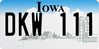 IA license plate DKW111