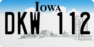 IA license plate DKW112