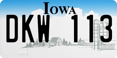 IA license plate DKW113