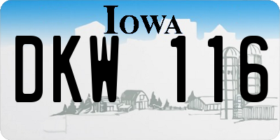 IA license plate DKW116