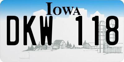 IA license plate DKW118