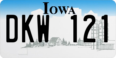 IA license plate DKW121