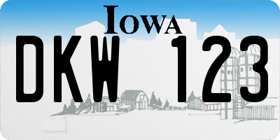 IA license plate DKW123