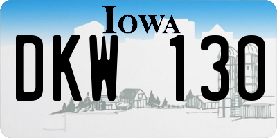 IA license plate DKW130