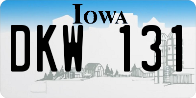 IA license plate DKW131