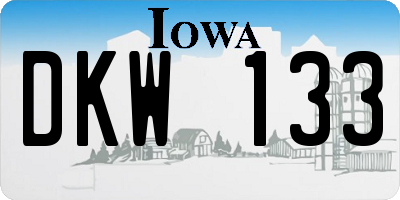 IA license plate DKW133