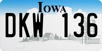 IA license plate DKW136