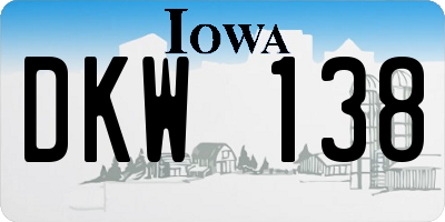 IA license plate DKW138