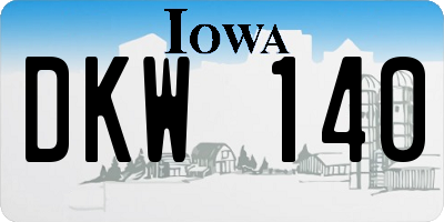 IA license plate DKW140