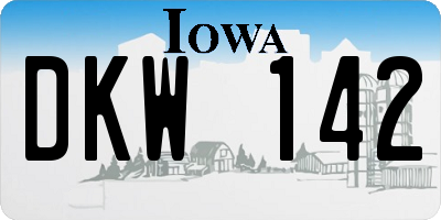 IA license plate DKW142