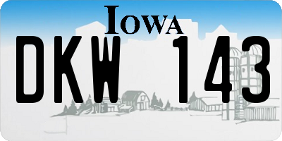 IA license plate DKW143