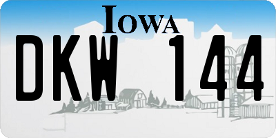 IA license plate DKW144