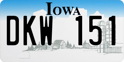 IA license plate DKW151