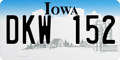 IA license plate DKW152
