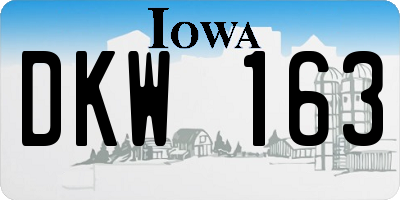 IA license plate DKW163