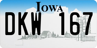 IA license plate DKW167