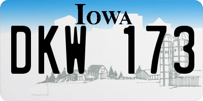 IA license plate DKW173