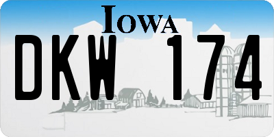IA license plate DKW174