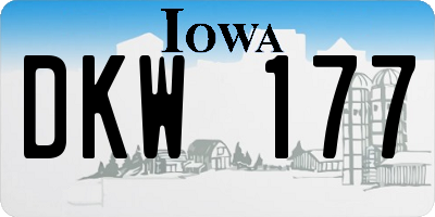 IA license plate DKW177